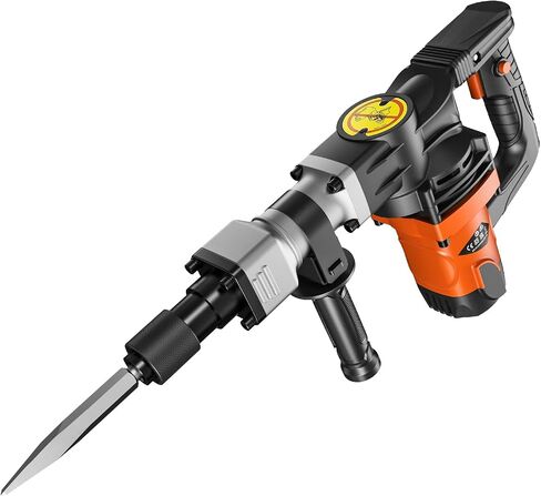 VEVOR Demolition Jack Hammer, MAX 1400W Electric Jackhammer Heavy Duty, 2900 BPM Concrete Breaker 2pcs Chisels Bits Chipping W/Case, Gloves in Kuwait