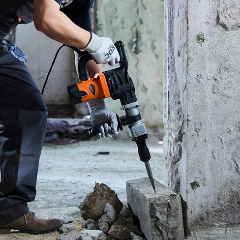 VEVOR Demolition Jack Hammer, MAX 1400W Electric Jackhammer Heavy Duty, 2900 BPM Concrete Breaker 2pcs Chisels Bits Chipping W/Case, Gloves in Kuwait