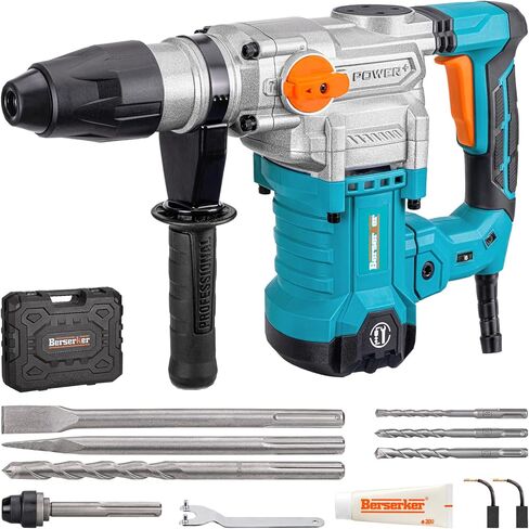 Berserker 1-9/16" SDS-Max Heavy Duty Rotary Hammer Drill for Concrete 42M | 1600W 13 Amp 3 Functions 16 lb. Corded Electric Variable-Speed Safety Clutch Vibration Control Demolition Rotomartillo in Kuwait