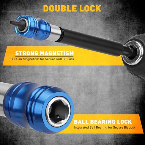 4-Piece 2", 4", 6", 12" Drill Bit Extension Set, Magnetic Screwdriver Bit Holder Extender with Aluminum Sleeve, 1/4 Inch Hex Shank Quick Release Extension Adapter, Durable CR-V Steel in Kuwait
