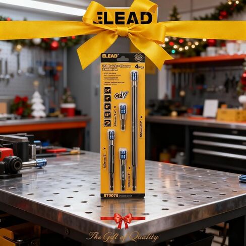 4-Piece 2", 4", 6", 12" Drill Bit Extension Set, Magnetic Screwdriver Bit Holder Extender with Aluminum Sleeve, 1/4 Inch Hex Shank Quick Release Extension Adapter, Durable CR-V Steel in Kuwait