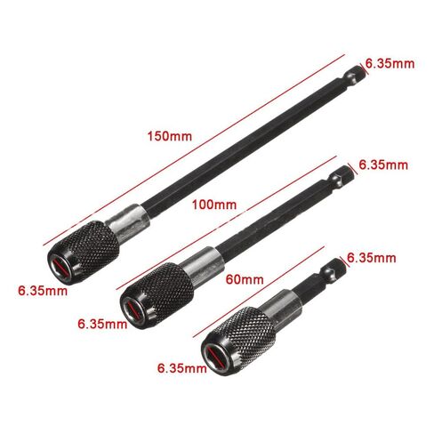 3-Piece Magnetic Bit Holder Extension Set, Quick Release Universal Impact Drill Adapter for Home DIY Projects in Kuwait