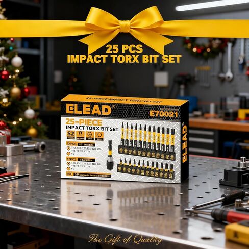 Tamper Proof Torx Bit Set: 25 Pieces T5-T40 Torx Security Bits Set | Torque Star Bits with 2.5" Magnetic Extension Bit Holder and Storage Box | S2 Steel in Kuwait
