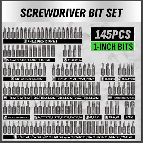 SWANLAKE 232-Piece Ultimate Screwdriver Bit Set, Cr-V Impact Driver Bit Set, Includes Security Bits, Nut Driver, Ratchet Wrench and Bits Holder in Kuwait