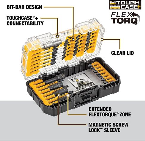 DEWALT Screwdriver Bit Set, 40 Pcs. Impact Ready, FlexTorq Impact Driver Bit Set with Storage Case (DWA2T40IR) in Kuwait