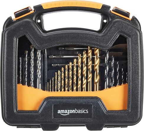 Amazon Basics Drill & Driver Multi Bit Set, Alloy Steel Drill Bits for Metal, Wood, Plastic, Masonry, with Storage Case, 100-Piece in Kuwait