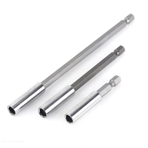 Magnetic Extension Kit 3 Pieces 1/4 Inch Hexagonal - 75 100 150 mm Shank - Quick Release for Drill, Screw, Nut - Hand Drive in Kuwait