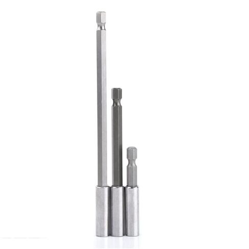 Magnetic Extension Kit 3 Pieces 1/4 Inch Hexagonal - 75 100 150 mm Shank - Quick Release for Drill, Screw, Nut - Hand Drive in Kuwait