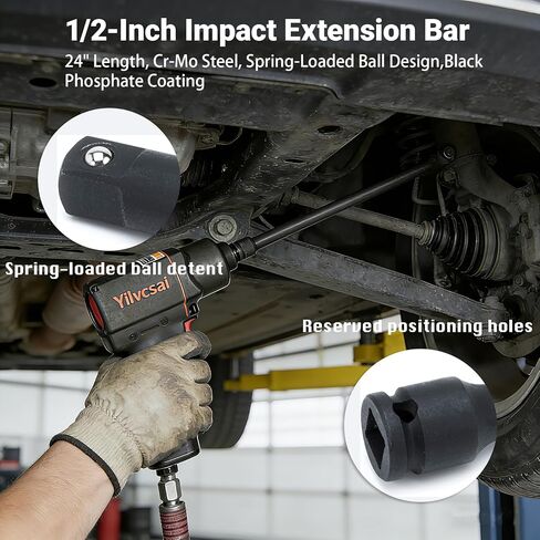 1/2 Inch Drive Extension,24-Inch Length 1/2" Impact Extension Bar,24" Long Socket Wrench Extender,Cr-Mo Steel in Kuwait