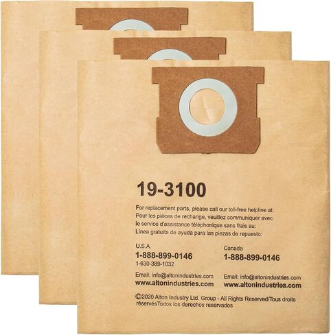 3 Pack STANLEY Filter Bag 19-3100, for 5-8 Gallon Wet/Dry Vacuum, Compatible with STANLEY SL18115 SL18115P SL18116 SL18116P SL18117 SL18701P-10A SL18410P-5A SL18410-5B and Porter-Cable PCX18406-5B in Kuwait