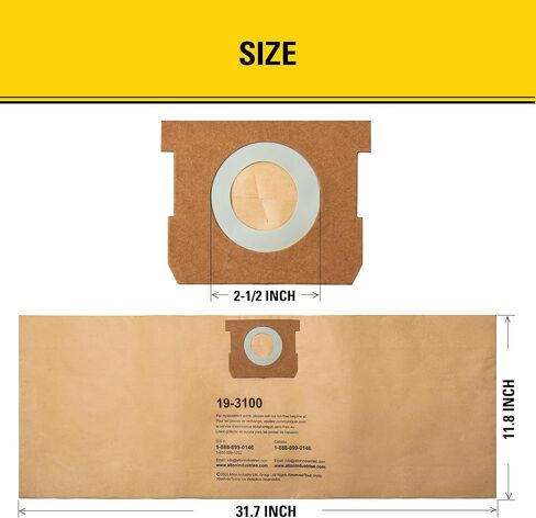 3 Pack STANLEY Filter Bag 19-3100, for 5-8 Gallon Wet/Dry Vacuum, Compatible with STANLEY SL18115 SL18115P SL18116 SL18116P SL18117 SL18701P-10A SL18410P-5A SL18410-5B and Porter-Cable PCX18406-5B in Kuwait