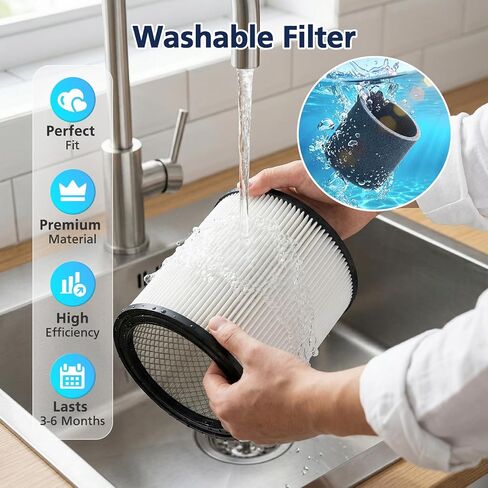 90304 Replacement Filter Fit for Shop-Vac 90304 90350 90333 Replacement | for Most Wet/Dry Vacuum Cleaners 5 Gallon and Above, Compare to Part No.90304, 90585 (2+2+4+1) in Kuwait