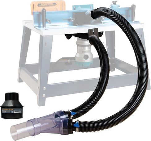 POWERTEC 70488 Dust Collector Fittings, Router Table Dust Collection System w/Y Fitting, Hoses, Reducers Shop Vac Works w/BOSCH PR20EVS, Makita & Porter Cable, Not Compatible with Lift Router Tables in Kuwait