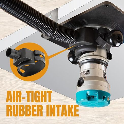 POWERTEC 70488 Dust Collector Fittings, Router Table Dust Collection System w/Y Fitting, Hoses, Reducers Shop Vac Works w/BOSCH PR20EVS, Makita & Porter Cable, Not Compatible with Lift Router Tables in Kuwait
