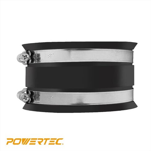 POWERTEC 70148-P4 2-1/2 Inch Dust Control Flex Cuff with Steel Hose Clamps, Hose Connector Rubber Cuff Coupler for Woodworking Dust Collection Fittings, Dust Collector Accessories & Machinery, 4 pack in Saudi Arabia