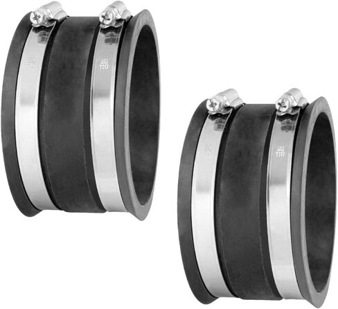 POWERTEC 70148-P4 2-1/2 Inch Dust Control Flex Cuff with Steel Hose Clamps, Hose Connector Rubber Cuff Coupler for Woodworking Dust Collection Fittings, Dust Collector Accessories & Machinery, 4 pack in Saudi Arabia