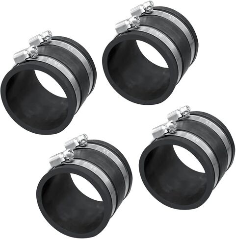 POWERTEC 70148-P4 2-1/2 Inch Dust Control Flex Cuff with Steel Hose Clamps, Hose Connector Rubber Cuff Coupler for Woodworking Dust Collection Fittings, Dust Collector Accessories & Machinery, 4 pack in Saudi Arabia