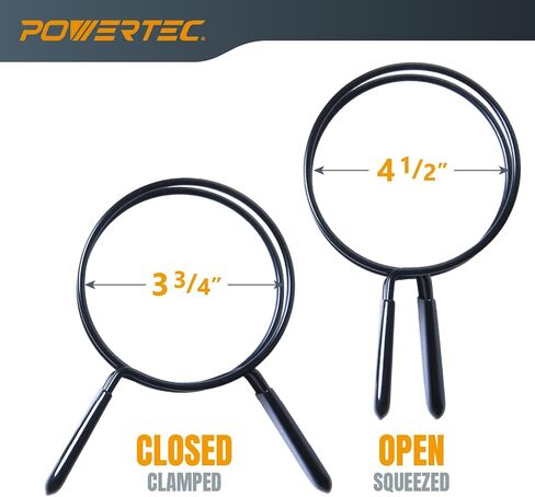 POWERTEC 4 Inch Double Loop Hose Clamps for Collection Hose and Dryer Vent, Quick Release Spring Clamps for Dust Collector and Fittings, 4 pack (70195-P2) in Kuwait