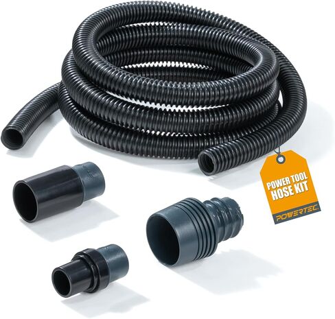 POWERTEC 70356 10 ft. Vacuum Hose Dust Collection Kit for Woodworking Power Tools, Wet/Dry Work Shop Vacuums, Miter Saw and Table Saw in Kuwait