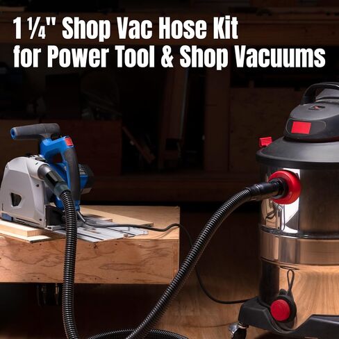 POWERTEC 70347 10 Ft. Dust Collection Hose Kit with 5 Fittings for Woodworking Power Tools Home and Wet/Dry Shop Vacuums in Kuwait