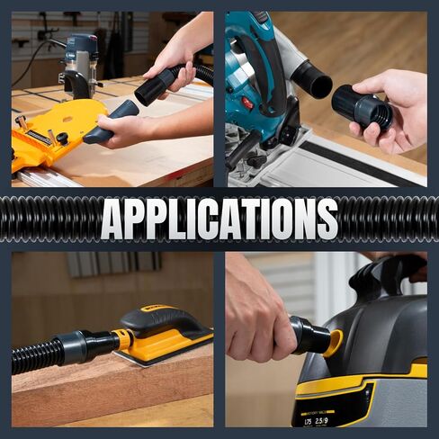 POWERTEC 70347 10 Ft. Dust Collection Hose Kit with 5 Fittings for Woodworking Power Tools Home and Wet/Dry Shop Vacuums in Kuwait