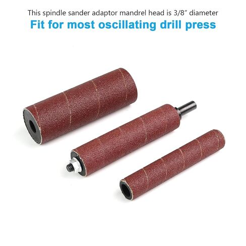 Spindle Sander Adaptor 4-1/2" x 1/2" with Rubber Sanding Drum Kit OD 3/4", 1", 1-1/2" and Sandpaper Sleeves Grit# 80,120 - S/10 in Kuwait
