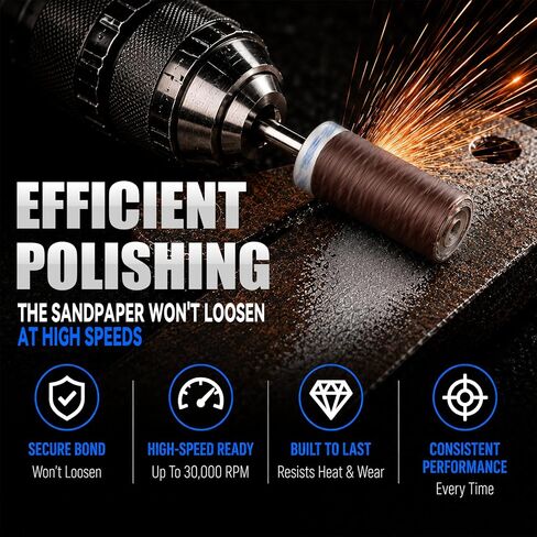 30Pcs Sanding Drums for Dremel Rotary Tool with 1/8" Shank, Sanding Sticks for Plastic Wood Metal Grinding Polishing, 180/240/320/400/600/1000/1500/2000/3000 Grits in Kuwait