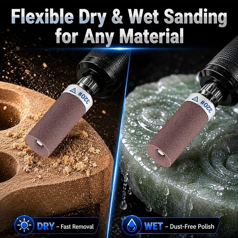 30Pcs Sanding Drums for Dremel Rotary Tool with 1/8" Shank, Sanding Sticks for Plastic Wood Metal Grinding Polishing, 180/240/320/400/600/1000/1500/2000/3000 Grits in Kuwait
