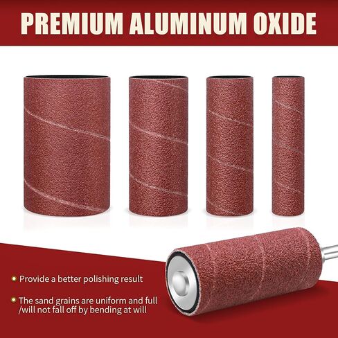 VIBRATITE 20PCS Sanding Drum Kit, 80 & 120 Grit Spindle Sander Sleeves | Fits Drills and Rotary Tools, Ideal for Woodworking, Paint Removal, Metal Finishing and Surface Polishing Projects in Saudi Arabia
