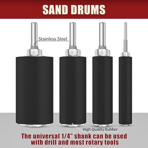 VIBRATITE 20PCS Sanding Drum Kit, 80 & 120 Grit Spindle Sander Sleeves | Fits Drills and Rotary Tools, Ideal for Woodworking, Paint Removal, Metal Finishing and Surface Polishing Projects in Saudi Arabia