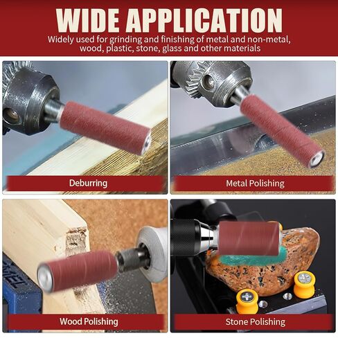 VIBRATITE 20PCS Sanding Drum Kit, 80 & 120 Grit Spindle Sander Sleeves | Fits Drills and Rotary Tools, Ideal for Woodworking, Paint Removal, Metal Finishing and Surface Polishing Projects in Saudi Arabia