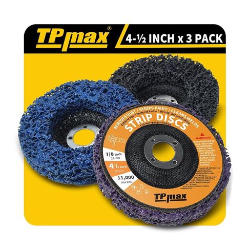 أقراص تجريد TPmax مقاس 4-1/2 بوصة × 7/8 بوصة عجلة إزالة الصدأ لإزالة الطلاء والأكسدة عجلة طحن بزاوية بولي - 10 عبوات (أرجواني) in Kuwait