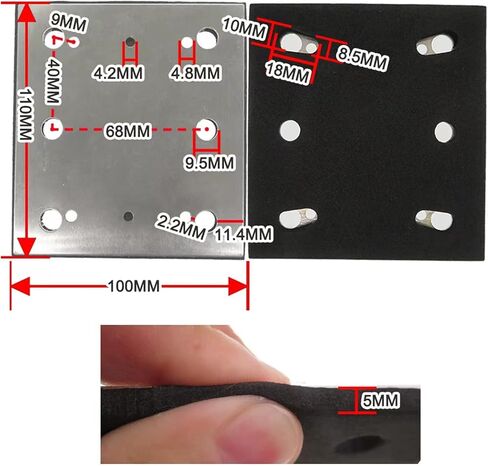 Sander Pad for Makita BO4556 Sander 1/4 Sheet Replaces Makita 158324-9-SPD17 BO4556 BO4557 BO4558 BO4565 （1 Pack in Kuwait