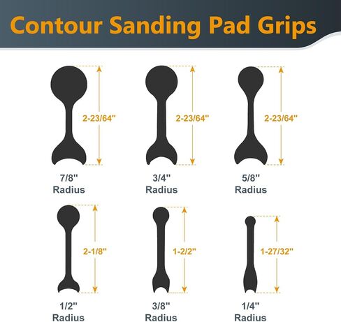 POWERTEC 71441 Flexible Contour Sanding Grips Set w/ 3 Flexible Foam Pads and 6 Profile Grips for Sanding Convex and Concave Profiles in Kuwait