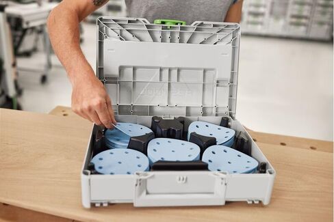 Festool 578193 Granat 5-Inch (125mm) Abrasive Systainer³ SYS-STF D125 GR-Set | 125 mm sandpaper assortment P60-P220, for random orbital sanders, in Systainer M 112, ideal for VOC paints and hardwood in Kuwait