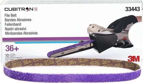 3M Cubitron II File Belt, 33445, 60+ Grit, 1/2 in x 18 in, Pack of 10 File Belts, Resin Bonded, Spot Weld Removal | 10 File Belts, Resin Bonded, Spot Weld Removal in Kuwait