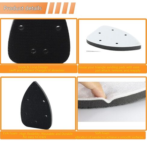 2pcs Mouse Detail Sanding Interface Pad 140mm*90mm 5 Holes Foam Interface Mouse Sander Sandpaper Backing Pad in Kuwait