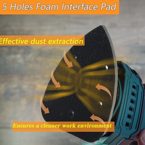 2pcs Mouse Detail Sanding Interface Pad 140mm*90mm 5 Holes Foam Interface Mouse Sander Sandpaper Backing Pad in Kuwait