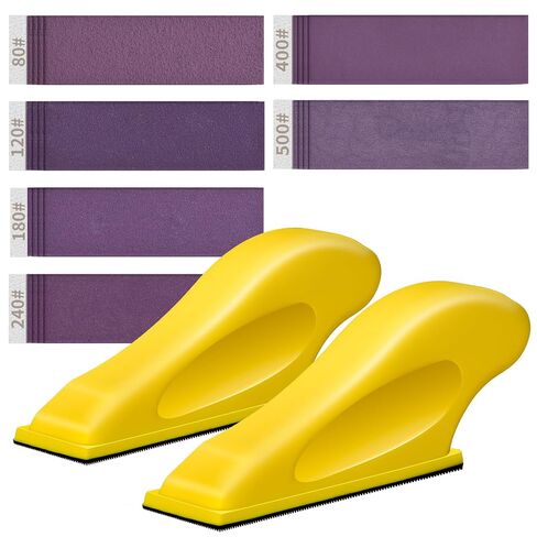 Finger Sander for Crafts, 2 Pack Mini Micro Gator Sander for Crafts with 30 Sheets 3.5 x 1 Inch Sandpaper 80 120 180 240 400 600 Grit Sanding for DIY Wood Finishing Tight Narrow Polishing in Kuwait