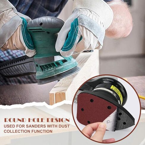400 Grit Mouse Sander Sandpaper, Jamiikury 5 Hole Detail Sander Sandpaper Palm Sander Paper Mouse Sanding Pads Hook and Loop Sanding Sheets - Pack of 20 in Kuwait