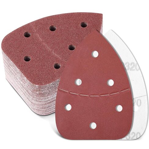 64 Pcs Mouse Sander Sandpaper Detail Sanding Pads Compatible with Ryobi Sander, 40 60 80 120 150 180 240 320 Grits Sand Paper Compatible with CFS1503K CFS1503 CFS1502 CFS1503G (with Cut Line) in Kuwait