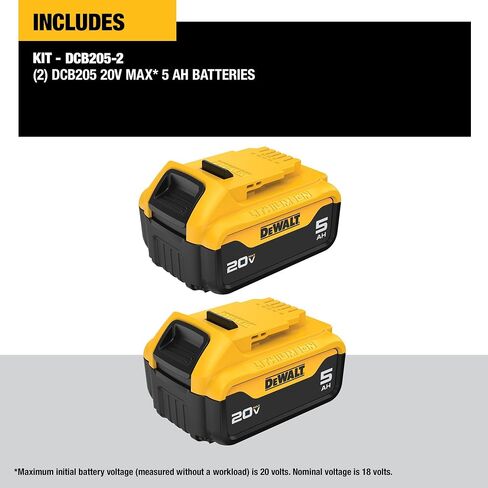 DEWALT 20V MAX 5 Ah Lithium Ion Battery 2-Pack (DCB205-2) in Saudi Arabia
