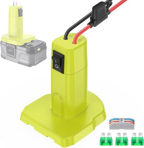 1 Packs Power Wheel Adapter for Ryobi 18V Battery Adapter Power Wheel Battery Conversion Kit with Switch, Fuses & Wire Terminals, 12AWG Wire, Power Connector for DIY RC Car Toys and Robotics in Kuwait