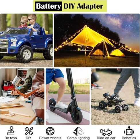 1 Packs Power Wheel Adapter for Ryobi 18V Battery Adapter Power Wheel Battery Conversion Kit with Switch, Fuses & Wire Terminals, 12AWG Wire, Power Connector for DIY RC Car Toys and Robotics in Kuwait