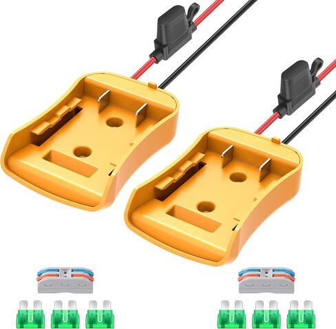 2 Packs Power Wheel Adapter for Dewalt 20V Battery Adapter Power Wheel Battery Converter Kit with Fuses & Wire Terminals, 12AWG Wire, Power Connector for DIY Rc Car Toys, Robotics and Rc Truck in Kuwait