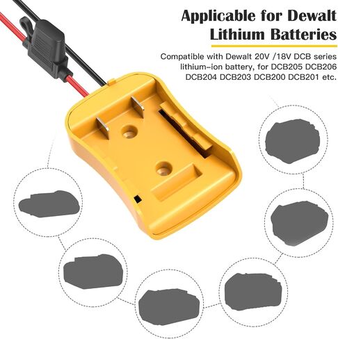 2 Packs Power Wheel Adapter for Dewalt 20V Battery Adapter Power Wheel Battery Converter Kit with Fuses & Wire Terminals, 12AWG Wire, Power Connector for DIY Rc Car Toys, Robotics and Rc Truck in Kuwait