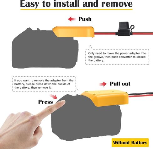 2 Packs Power Wheel Adapter for Dewalt 20V Battery Adapter Power Wheel Battery Converter Kit with Fuses & Wire Terminals, 12AWG Wire, Power Connector for DIY Rc Car Toys, Robotics and Rc Truck in Kuwait