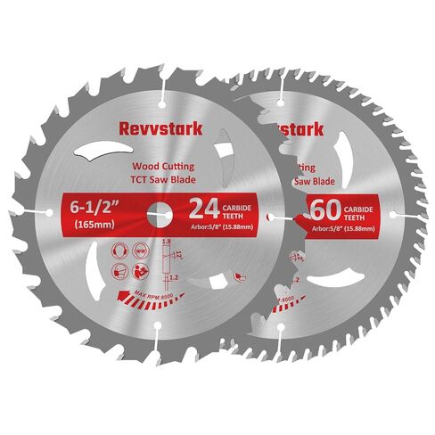 5-1/2"(10mm Arbor) Circular Saw Blade 24T&48T for Cutting Wood | Carbide Tipped Teeth, Heavy Duty TCT Saw Blades for Cutting Various Wood, Plastic and Composite Materials in Saudi Arabia