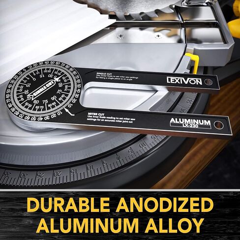LEXIVON Aluminum Miter Saw Protractor | 7-Inch Rust Proof Angle Finder Featuring Precision Laser Engraved Scales (LX-230) in Kuwait