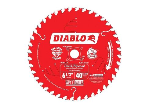 Diablo Finish Saw Blade - 7-1/4" Dia., 40 ATB, 5/8" Arbor, 8000 Max RPM | Ideal for Smooth Crosscuts in Hardwood, Softwood & Plywood - Tico Hi-Density Carbide, Perma-Shield Coating - D0740A in Kuwait